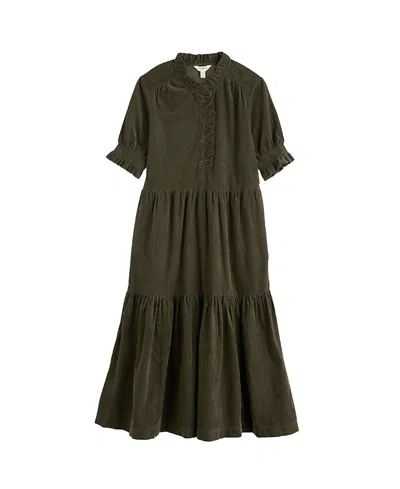 Seasalt Cornwall Feather Star Tiered Cord Dress In Green