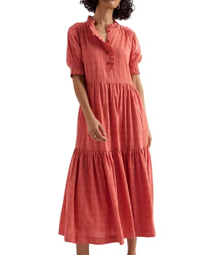 Seasalt Cornwall Feather Star Tiered Midi Dress In Red