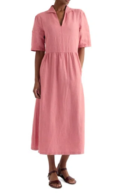 Seasalt Cornwall Fen Linen Midi Dress In Pink