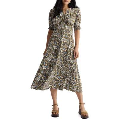 Seasalt Cornwall Fenil Floral Midi Dress In Brown