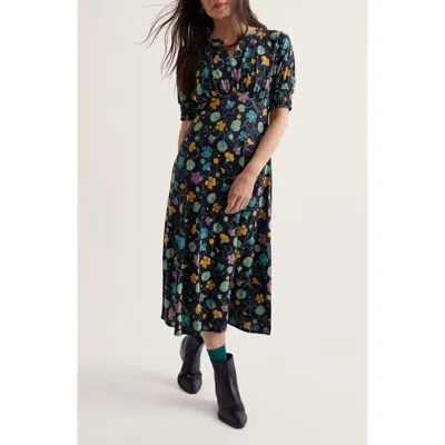 Seasalt Cornwall Fenil Floral Print Organic Cotton Blend Midi Dress In Multi