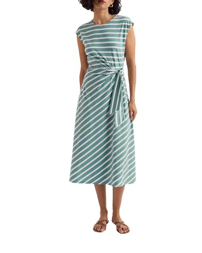 Seasalt Cornwall Fettling Jersey Tie Detail Midi Dress In Green
