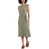 Seasalt Cornwall Fettling Stripe Tie Waist Jersey Midi Dress In Green