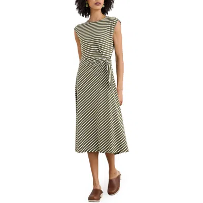 Seasalt Cornwall Fettling Stripe Tie Waist Jersey Midi Dress