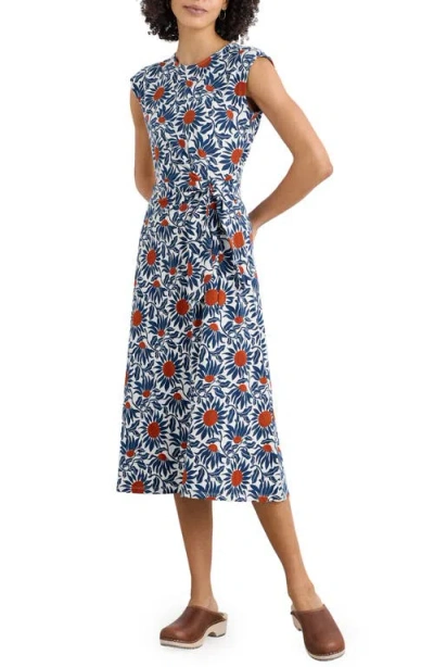Seasalt Cornwall Fettling Tie Waist Jersey Midi Dress In Blue