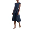 Seasalt Cornwall Fettling Tie Waist Jersey Midi Dress In Dotty Speckle Maritime