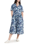 Seasalt Cornwall Floral Print Organic Cotton Midi Shirtdress