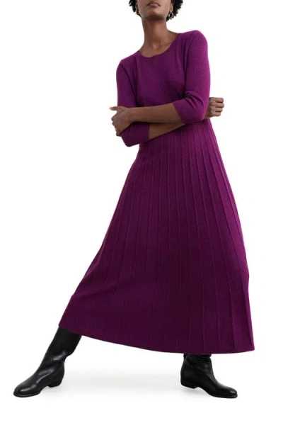 Seasalt Cornwall Folk Song Rib Midi Sweater Dress In Purple