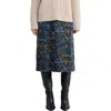 Seasalt Cornwall Forest View Floral Organic Cotton Corduroy A-line Skirt In Blue