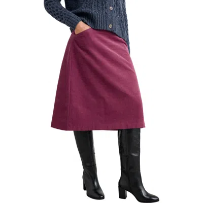 Seasalt Cornwall Forest View Floral Organic Cotton Corduroy A-line Skirt In Purple