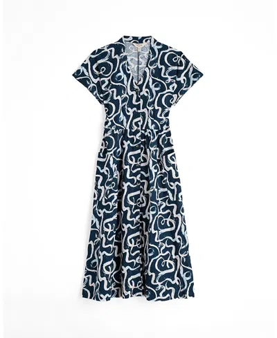 Seasalt Cornwall Fowen V-neck Shirt-style Midi Dress In Multi