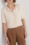 Seasalt Cornwall Gillan Creek Short Sleeve Organic Cotton Cardigan In Neutral