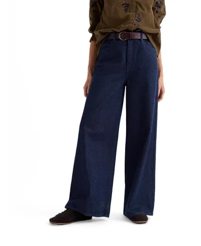 Seasalt Cornwall Godrevy Wide Leg Jean In Blue