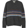 Seasalt Cornwall Golden Light Fair Isle Merino Wool Blend Crewneck Sweater In Gray