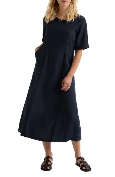 Seasalt Cornwall Grass Wave Linen Midi Dress In Multi