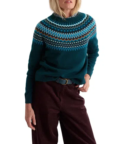 Seasalt Cornwall Gurnard's Head Fair Isle Jumper In Blue