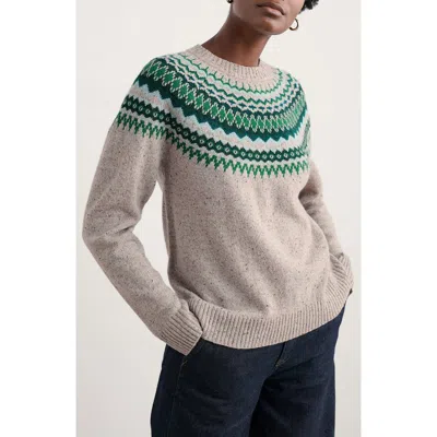 Seasalt Cornwall Gurnard's Head Fair Isle Lambswool Blend Crewneck Sweater In Multi