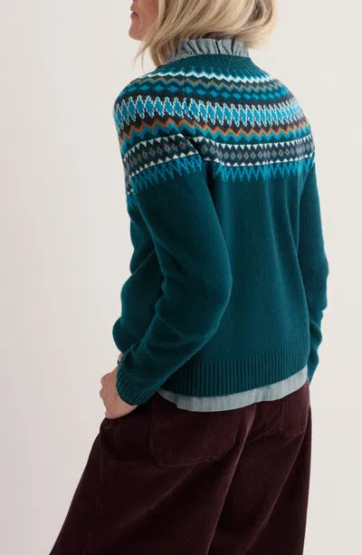 Seasalt Cornwall Gurnards Head Fair Isle Sweater In Windward Raincloud Mix