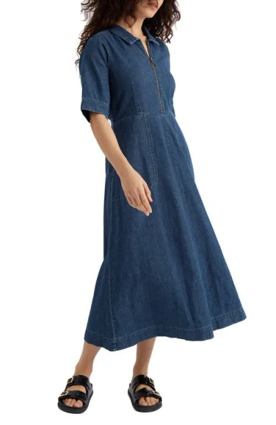 Seasalt Cornwall Gwenter Cotton & Linen Dress In Blue