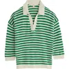Seasalt Cornwall Gwnynver Stripe Cotton & Linen Sweater In Green