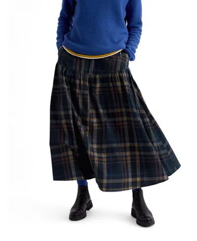 Seasalt Cornwall Hamlyn A-line Tiered Cord Midi Skirt In Blue