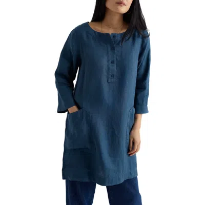 Seasalt Cornwall Harbour Wall Linen Tunic In Blue
