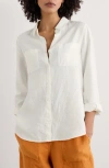 Seasalt Cornwall Hazel Branch Linen Button-up Shirt In Chalk