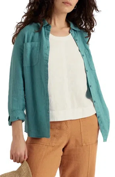 Seasalt Cornwall Hazel Branch Linen Button-up Shirt In Blue