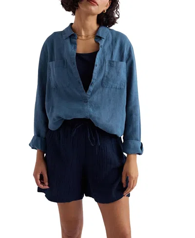 Seasalt Cornwall Hazel Branch Linen Shirt In Purple