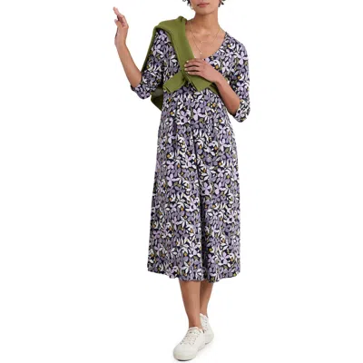 Seasalt Cornwall Helena Stretch Organic Cotton Midi Dress In Multi