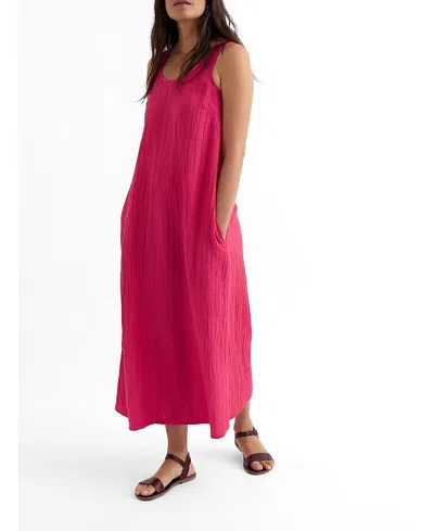 Seasalt Cornwall Helleborine Cotton Loose-fit Midi Dress In Pink
