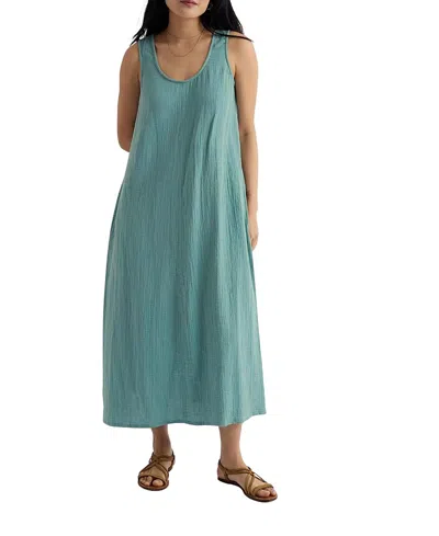 Seasalt Cornwall Helleborine Cotton Loose-fit Midi Dress In Blue