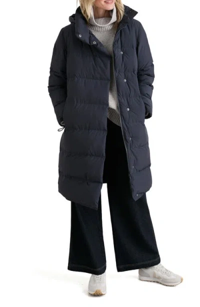 Seasalt Cornwall Holywell Bay Waterproof Puffer Coat In Inkwell Blue