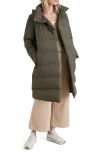 Seasalt Cornwall Holywell Bay Waterproof Puffer Coat In Moorland Green