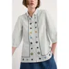 Seasalt Cornwall Hope Cottage Embroidered Organic Cotton Top In Gray