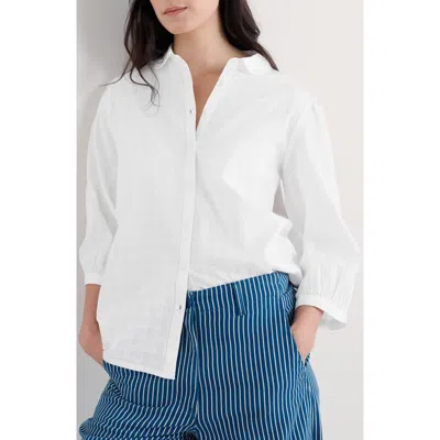 Seasalt Cornwall Hope Cottage Organic Cotton Button-up Shirt In White