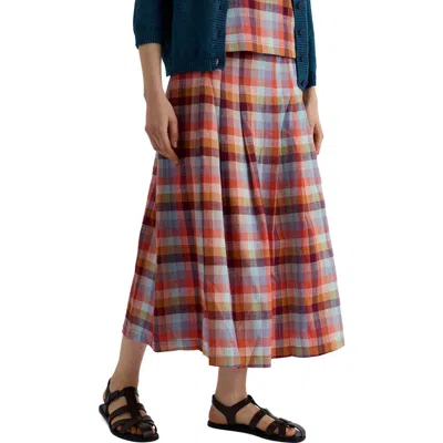 Seasalt Cornwall Jamboree Organic Cotton Chambray Midi Skirt In Multi