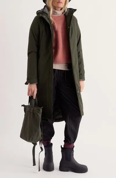 Seasalt Cornwall Janelle Waterproof Coat With Removable Hood In Woodland