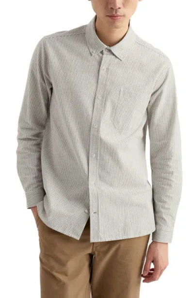 Seasalt Cornwall Jenken Stripe Organic Cotton Button-down Oxford Shirt In Gray