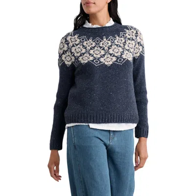 Seasalt Cornwall Johanna Fair Isle Merino Wool Blend Sweater In Blue