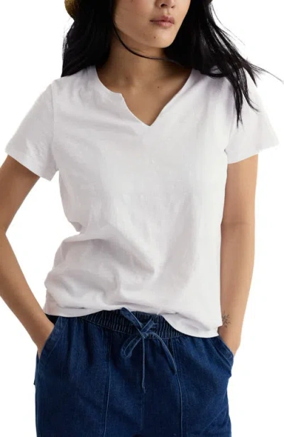 Seasalt Cornwall Kellow V-neck Organic Cotton T-shirt In White