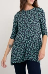 Seasalt Cornwall Killiow Floral Tunic Top In Black