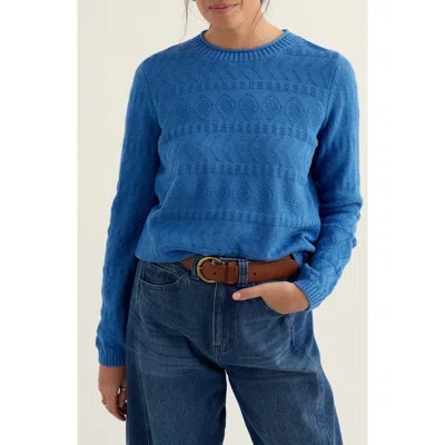 Seasalt Cornwall Kinter Organic Cotton Crewneck Sweater In Blue