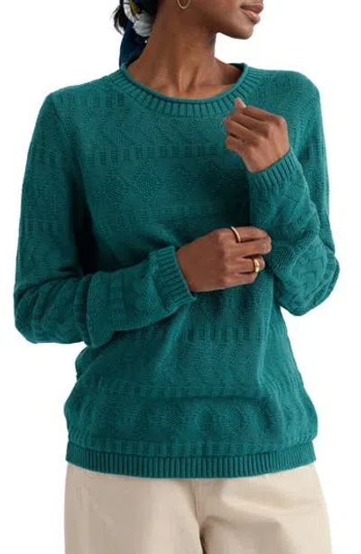 Seasalt Cornwall Kinter Organic Cotton Crewneck Sweater In Green