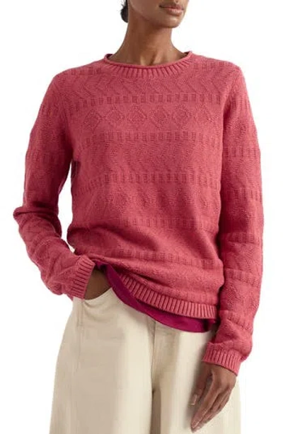 Seasalt Cornwall Kinter Organic Cotton Crewneck Sweater In Pink