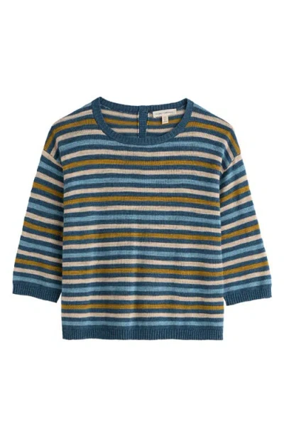 Seasalt Cornwall Knavock Stripe Organic Cotton & Linen Sweater In Blue