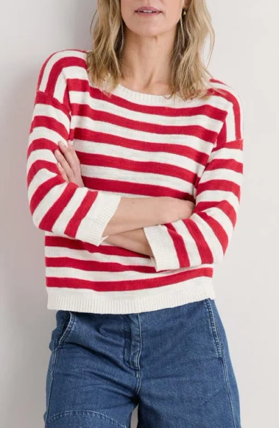 SEASALT CORNWALL SEASALT CORNWALL KNAVOCK STRIPE ORGANIC COTTON & LINEN SWEATER