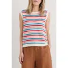 Seasalt Cornwall Knavok Sleeveless Cotton & Linen Sweater In Knit Mini Cornish Pink Sky Mix