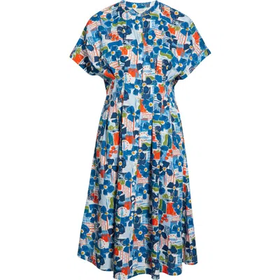 Seasalt Cornwall Lamorna Print Organic Cotton Midi Dress In Multi
