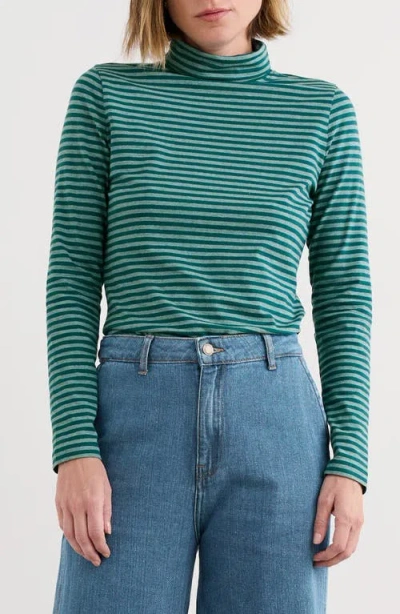 Seasalt Cornwall Landing Stripe Cotton Turtleneck In Multi